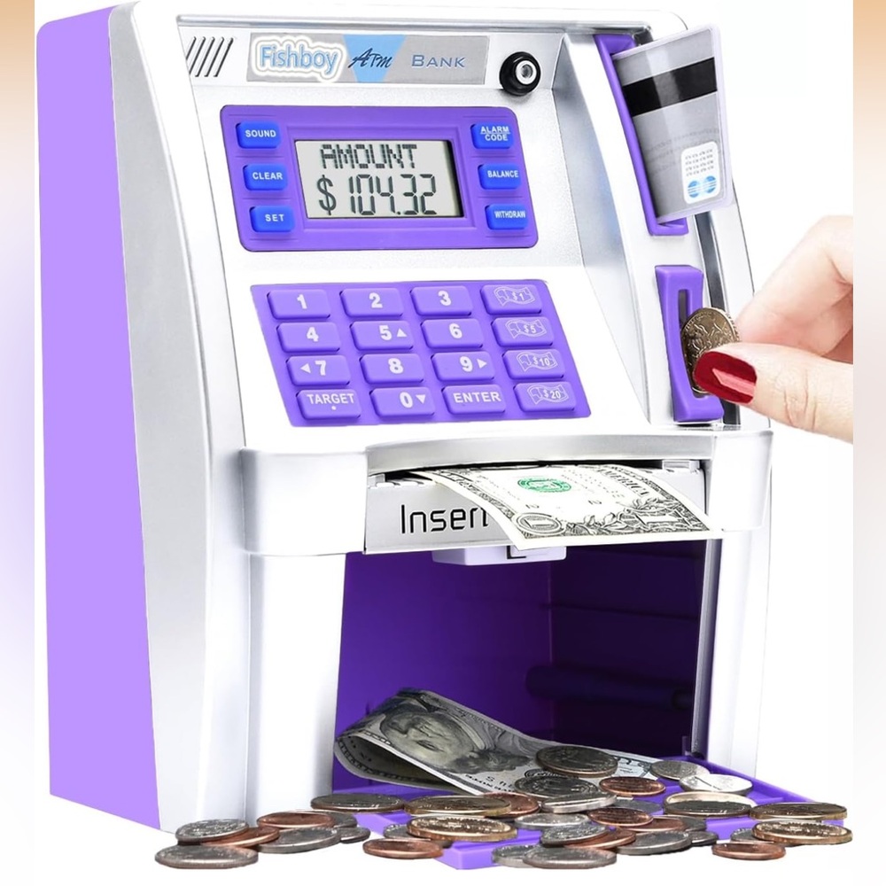 ATM Savings Bank Kids - Purple NEW